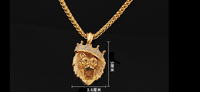 Europe and the United States selling diamond crown lion hip-hop luminous necklaces men Unisex gold-plated hiphop luminous Pendant - Fun Gifts & More