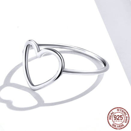 Simple S925 Ring Heart Shape - Fun Gifts & More