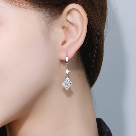 Stylish Sterling Silver Diamond Earrings - Fun Gifts & More