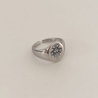 Sterling Silver Element Carved Ring - Fun Gifts & More