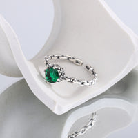 925 Sterling Silver Multicolor Zircon Chain Ring Female - Fun Gifts & More