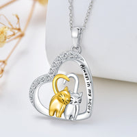 Cat Necklace Cat Rose Jewelry for Cat Lover Sterling Silver as Gifts for Women - Fun Gifts & More