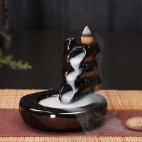 Backflow Incense Burner Sandalwood Incense Burner Aroma Diffuser Black Glaze Ceramic Ornaments Incense Line Incense Inserted Back Into The Incense Burner Tower Incense - Fun Gifts & More