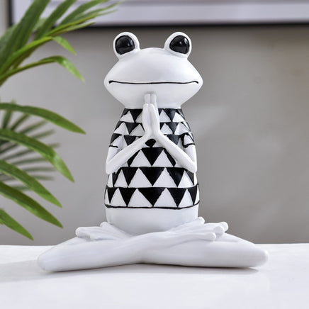 Yoga Frog Figurines Meditation Animal Ornaments Resin Statue Living Room Bedroom Interior Decor Office Home Decoration - Fun Gifts & More