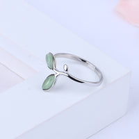 Bud green leaf ring S925 Sterling Silver Ring - Fun Gifts & More