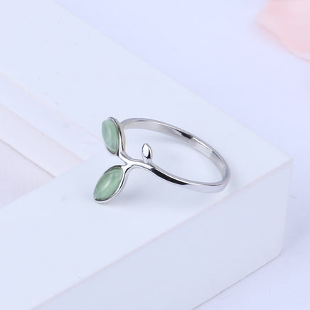 Bud green leaf ring S925 Sterling Silver Ring - Fun Gifts & More