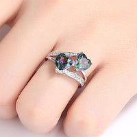 Purple double heart zircon ring - Fun Gifts & More