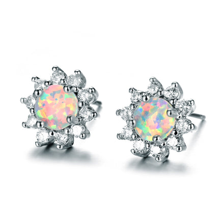 Zircon Stud Earrings in Sterling Silver 925 Earrings - Fun Gifts & More