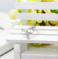 Sterling Silver Adjustable Butterfly Ring - Fun Gifts & More