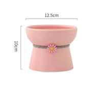 Pet Cat High Foot Neck Protector Ceramic Water Bowl