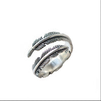 Antique Feather Ring 925 Sterling Silver - Fun Gifts & More