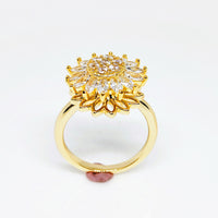 Rotating SUNFLOWER Full Diamond Sunflower Ring - Fun Gifts & More