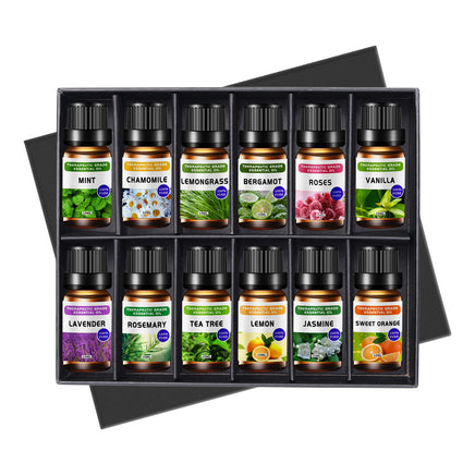 Aromatherapy Oil Single Square Essential Oil Kit 10ml Lavender Rose Plant Massage Essential Oil - Fun Gifts & More