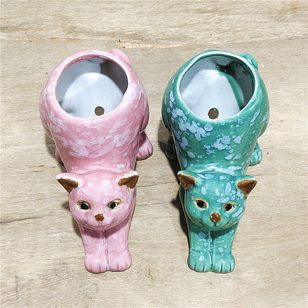 Cartoon Cute Cat Ceramic Succulent Small Flower Pot - Fun Gifts & More