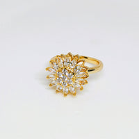 Rotating SUNFLOWER Full Diamond Sunflower Ring - Fun Gifts & More