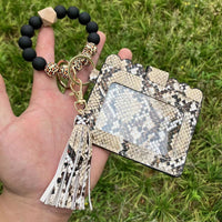 Silicone Bead Bracelet Card Bag Pu Tassel Women's Purse - Fun Gifts & More