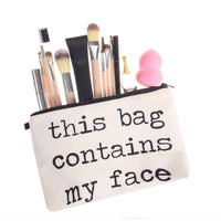 Letter Print Women's Cosmetic Clutch Multifunctional Storage Bag - Fun Gifts & More