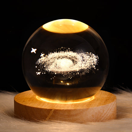 LED Night Light Galaxy Crystal Ball Table Lamp 3D Planet Moon Lamp Bedroom Home Decor For Kids Party Children Birthday Gifts - Fun Gifts & More