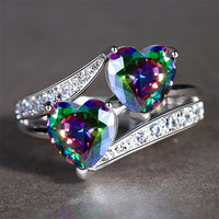 Purple double heart zircon ring - Fun Gifts & More