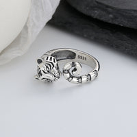 S925 Silver Tiger Styling Ring Unique Natural - Fun Gifts & More