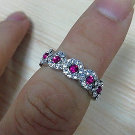 New micro-set ruby engagement ring Europe and the new grandmother green zircon strip - Fun Gifts & More