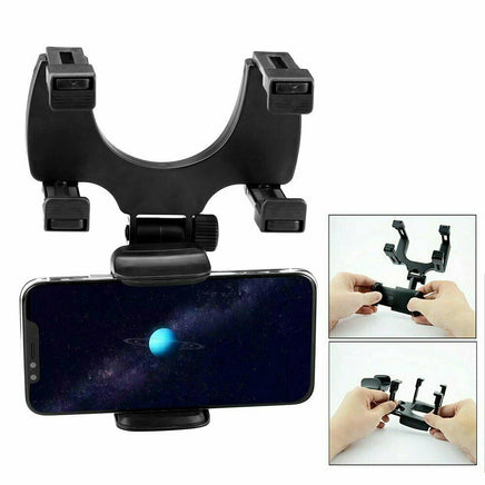 Universal Car Rear View Mirror Mount Stand GPS Cell Phone Holder 360 Rotation - Fun Gifts & More