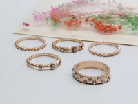 European And American Jewelry Rose Gold Stackable Diamonds Set Of Five Sets Of Rings BohemiaJ - Fun Gifts & More