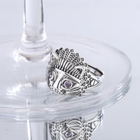 S925 Sterling Silver Chieftain Living Vintage Indian Cat Head Ring - Fun Gifts & More