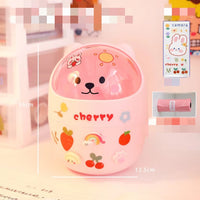 Desktop Trash Can Desk Organizer Bucket Office Mini Bear Trash Can