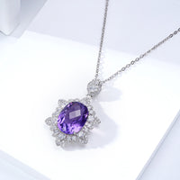 Natural Amethyst Necklace Women's 925 Silver - Fun Gifts & More