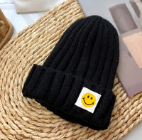 Baby Toddler Ribbed Knit Smile Face Beanie - Fun Gifts & More