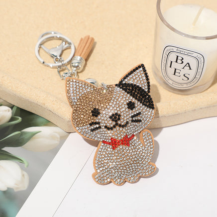 Classic Cartoon Cat Hot Rhinestone Keychain Fashion - Fun Gifts & More