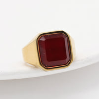 Men's Fashion Simple Square Gem Tiger Eye Ring - Fun Gifts & More