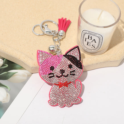 Classic Cartoon Cat Hot Rhinestone Keychain Fashion - Fun Gifts & More