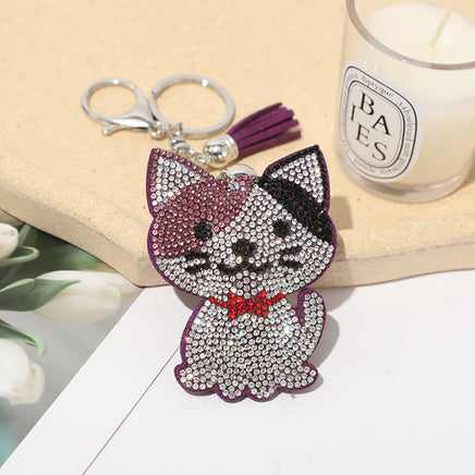 Classic Cartoon Cat Hot Rhinestone Keychain Fashion - Fun Gifts & More