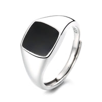 S925 Sterling Silver Epoxy Square Ring - Fun Gifts & More