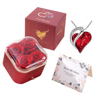 Valentines Day Rose Flower Drawer Jewelry Box Earrings Ring Necklace Storage Valentine's Day Gift Box Romantic Jewelry Packaging Box - Fun Gifts & More