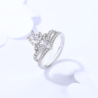 Moissanite Ring Women's Crown Sterling Silver - Fun Gifts & More