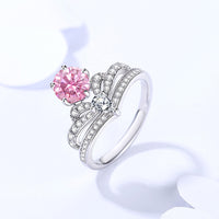 Moissanite Ring Women's Crown Sterling Silver - Fun Gifts & More