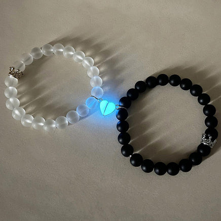 2pcs Glow In The Dark Heart Couple Bracelet - Fun Gifts & More