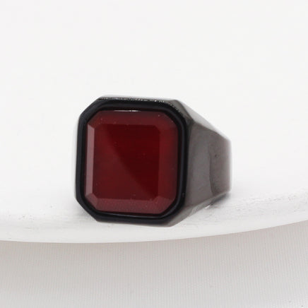 Men's Fashion Simple Square Gem Tiger Eye Ring - Fun Gifts & More