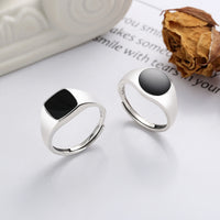 S925 Sterling Silver Epoxy Square Ring - Fun Gifts & More