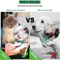 Pet Nail Clippers With LED Light Dogs Cat Nail Scissors Professional Trimmer Tool Care Grooming Supplies - Fun Gifts & More