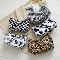 Women Handbag Butterfly Cow Leopard Printed Pattern Underarm Bags Small Shoulder Bag - Fun Gifts & More