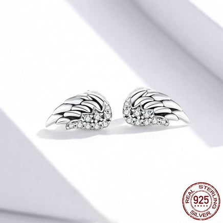 S925 Sterling Silver Wings Earrings Hypoallergenic - Fun Gifts & More