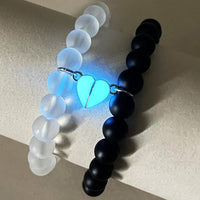 2pcs Glow In The Dark Heart Couple Bracelet - Fun Gifts & More