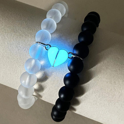 2pcs Glow In The Dark Heart Couple Bracelet - Fun Gifts & More