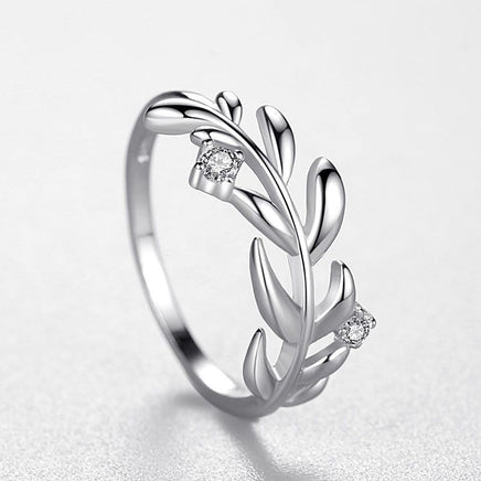 Fashion Micro Diamond Leaf Ring - Fun Gifts & More