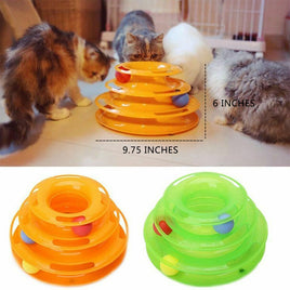 Pet Cat Crazy Ball Disk Interactive Toys Amusement Plate Trilaminar Funny Toy - Fun Gifts & More