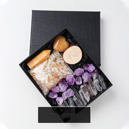 Natural Crystal Rough Pillar Crushed Stone Gift Set - Fun Gifts & More